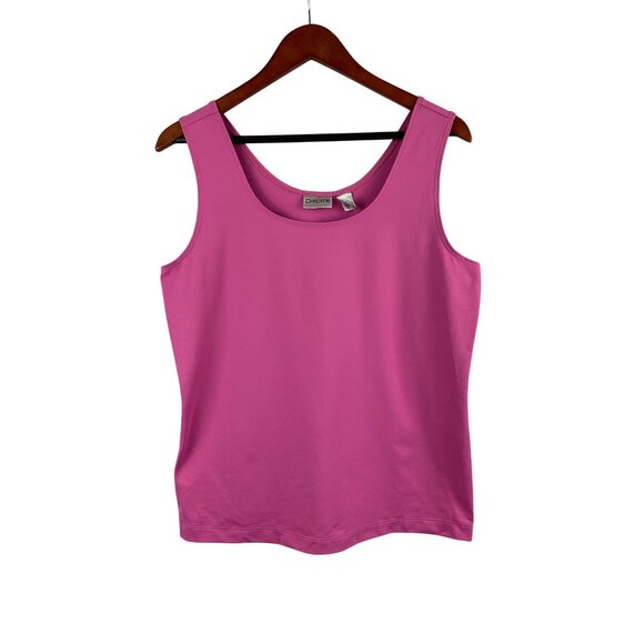 Chicos Pink Sleeveless Tank Top Size 2 Nylon/Spandex - Picture 1 of 3